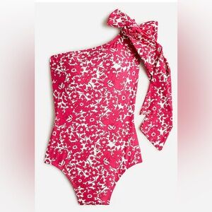NWT J Crew Bow Tie Pink Flowers Swimsuit Size 6 Tall